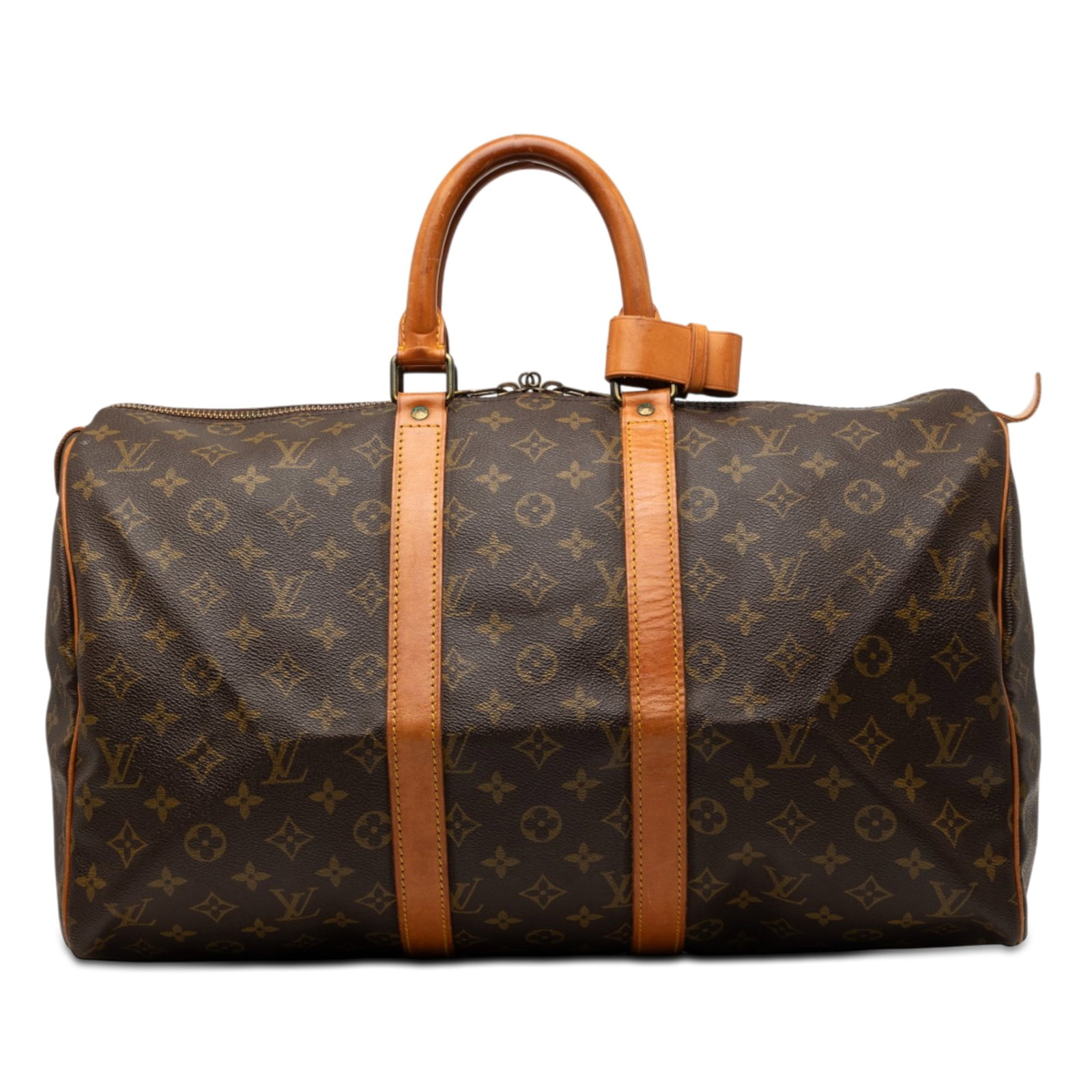 Louis Vuitton Keepall 45 Monogram Canvas Travel Bag: Louis Vuitton Keepall 45 Monogram Canvas Travel Bag Louis Vuitton Monogram Keepall 45 travel bag crafted with a monogram canvas body, vachetta leather trim, rolled vachetta leather handles, and a top 