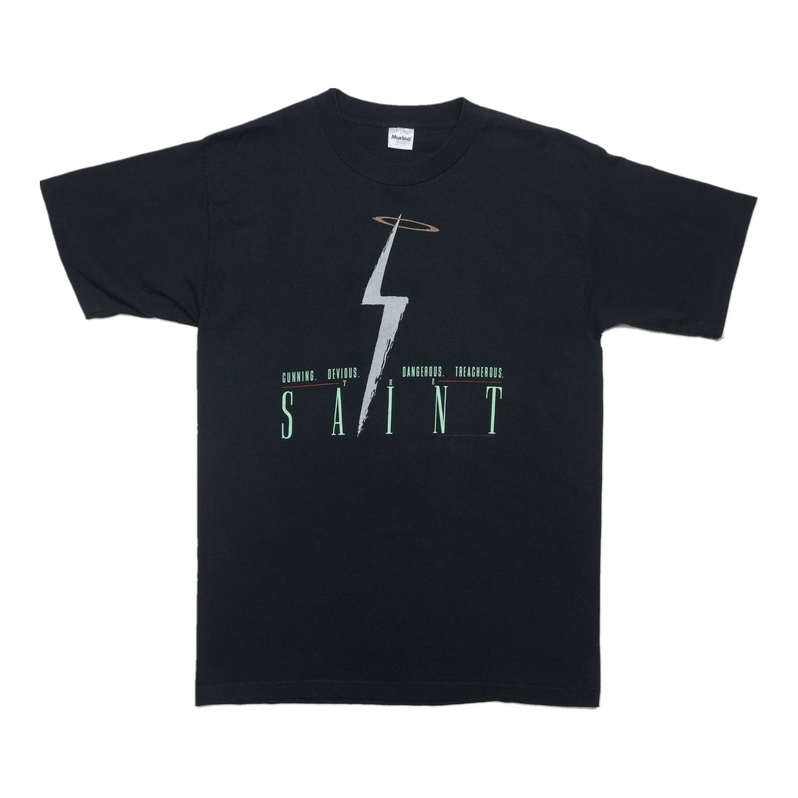 Vintage 1997 The Saint Film T Shirt Black Large: Vintage 1997 The Saint Film T Shirt Black Large Authentic vintage 1997 The Saint movie shirt with a front graphic only. This original 1990s single-stitch shirt is a true vintage piece, not a modern re