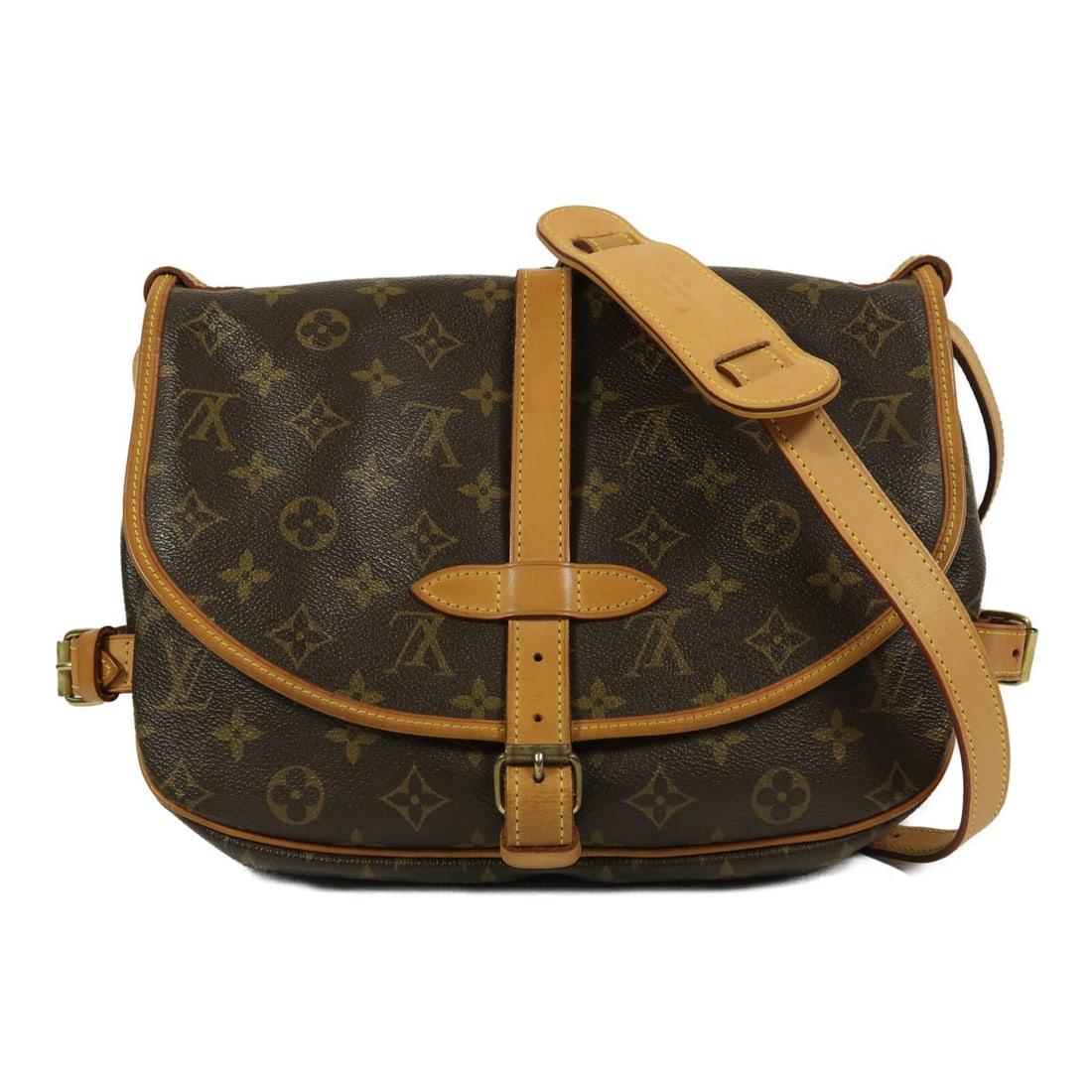 Louis Vuitton Saumur 30 Monogram Shoulder Bag M42256 Brown: Louis Vuitton Saumur 30 Monogram Shoulder Bag M42256 Brown Louis Vuitton Saumur 30 shoulder bag in brown Monogram PVC coated canvas. This women's shoulder bag features an open interior pocket and show