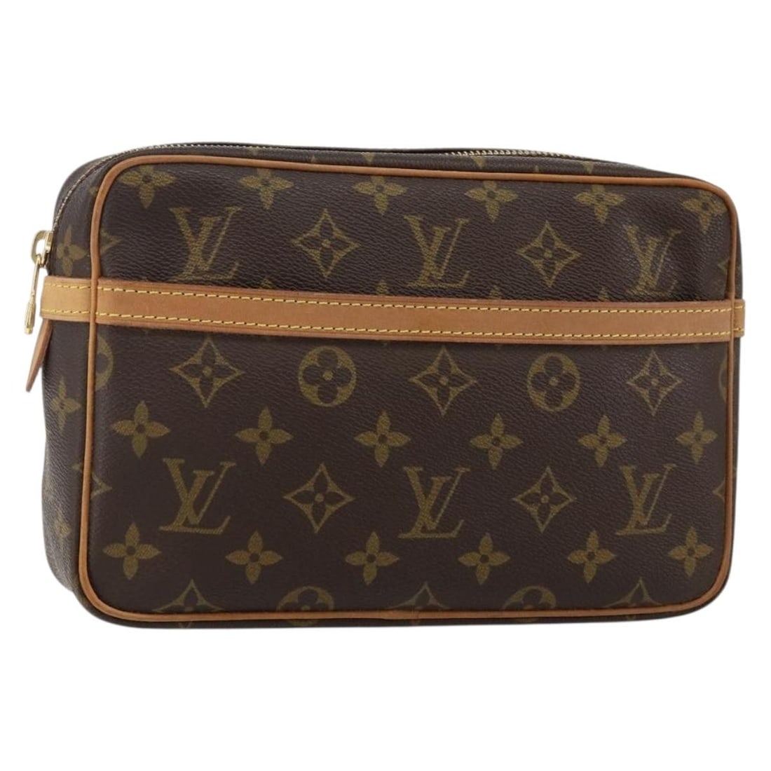 LOUIS VUITTON Monogram Compiegne 23 Clutch Bag M51847 Made in France: LOUIS VUITTON Monogram Compiegne 23 Clutch Bag M51847 Made in France Introducing the LOUIS VUITTON Monogram Compiegne 23 Clutch Bag, a stylish accessory that combines luxury and practicality. Crafted 