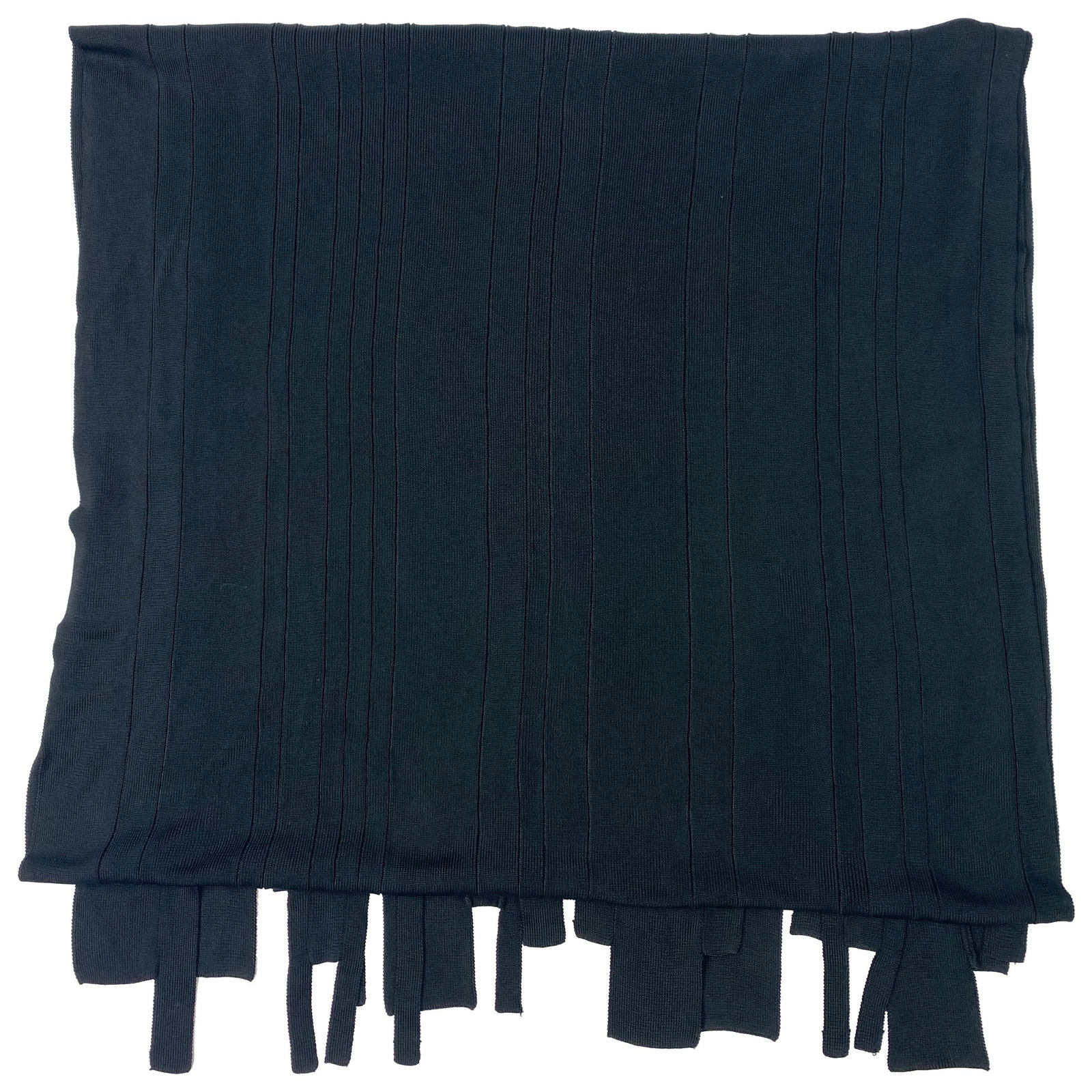 Herve Leger Paris Fringed Black Striped Scarf (1 of 8)