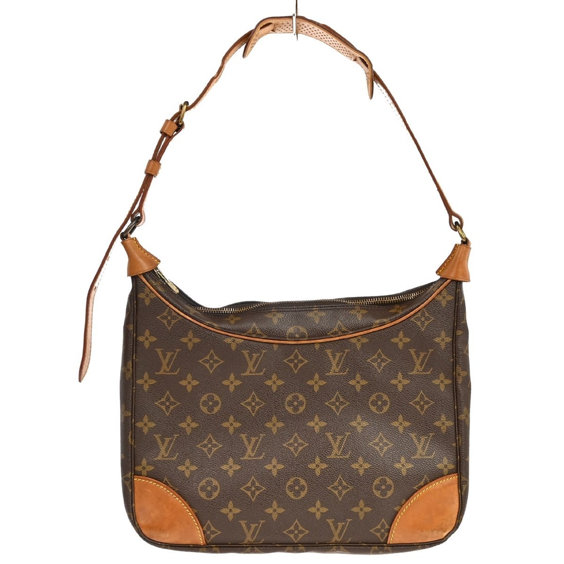 Louis Vuitton Boulogne 30 Monogram Shoulder Bag M51265: Louis Vuitton Boulogne 30 Monogram Shoulder Bag M51265 Vintage Louis Vuitton Monogram Boulogne 30 shoulder bag in brown Monogram canvas and leather, made in France. It features a beige leather handle/