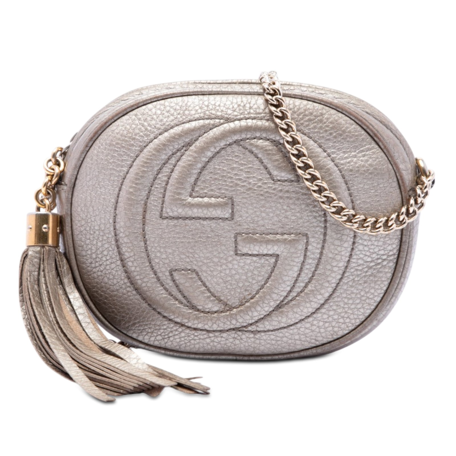 Gucci Soho Mini Chain Crossbody in Metallic Pebbled Calfskin (1 of 6)