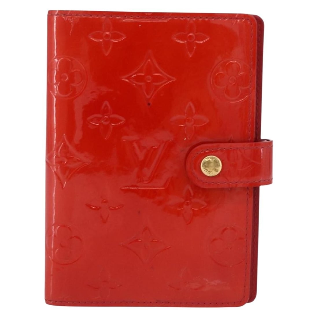 Louis Vuitton Agenda Cover Red Patent Leather Unisex Planner: Louis Vuitton Agenda Cover Red Patent Leather Unisex Planner Louis Vuitton Agenda Cover in red patent leather, designed as a unisex accessory. It was made in Spain and measures 10.5 cm x 14.5 cm x 2 c