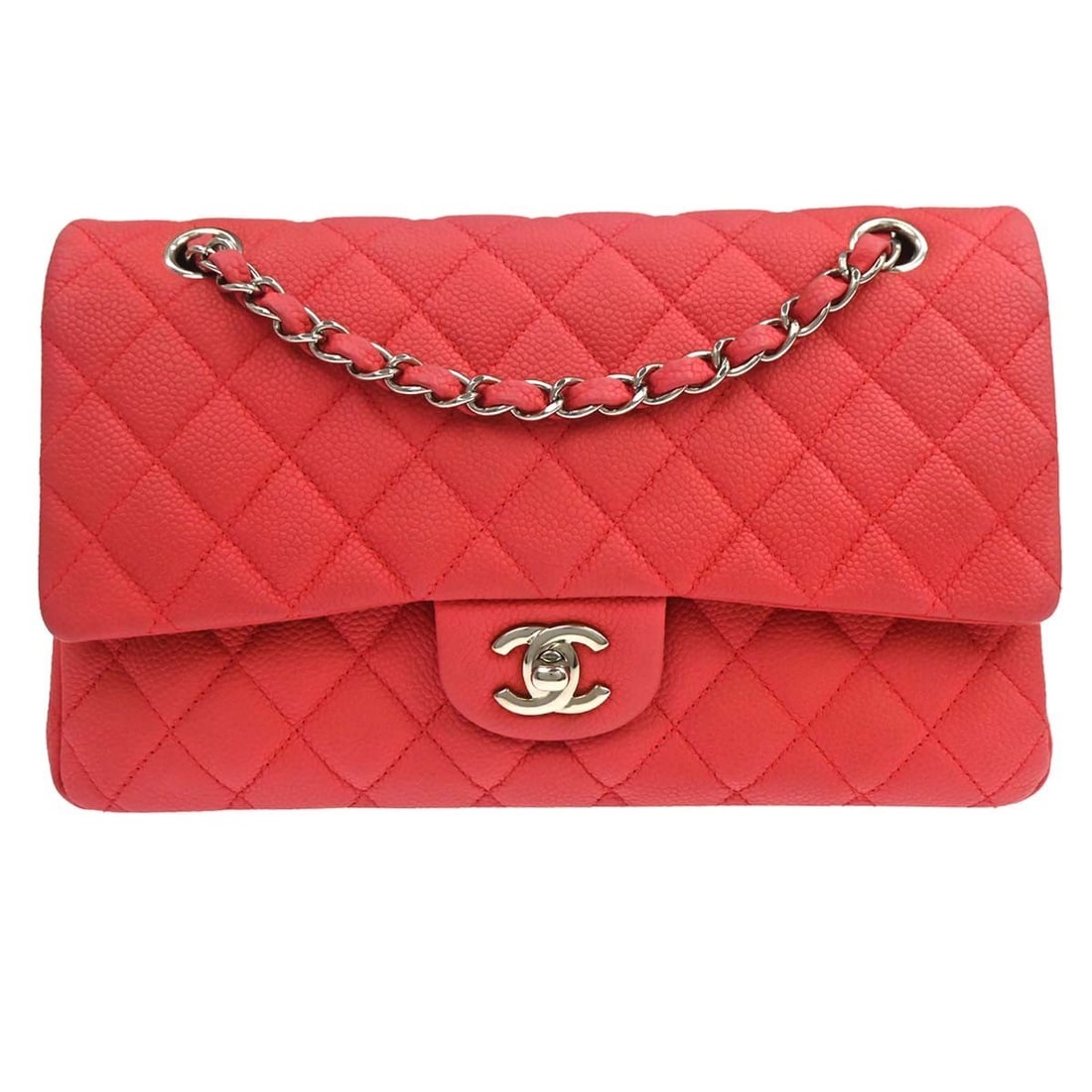 CHANEL Classic Double Flap Medium Shoulder Bag Pink Caviar Leather (1 of 11)
