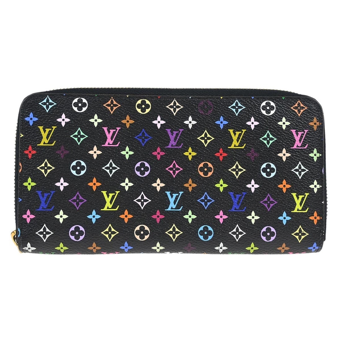 Louis Vuitton M60243 Zippy Wallet Black Monogram Multicolor Canvas: Louis Vuitton M60243 Zippy Wallet Black Monogram Multicolor Canvas Louis Vuitton zippy wallet in black Monogram Multicolor canvas with leather trim and logo accents. This women's wallet features a zip