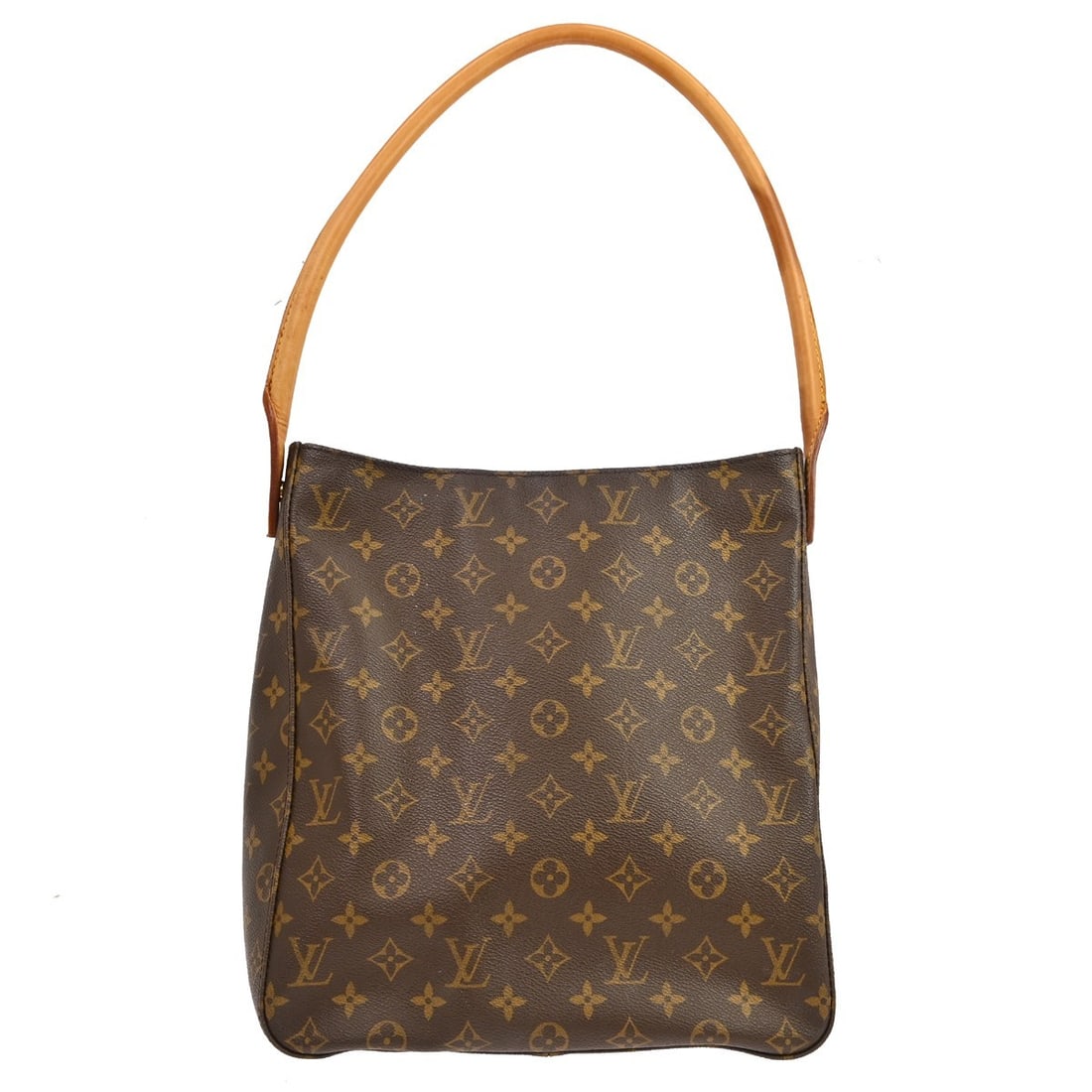 Louis Vuitton Monogram Looping Canvas Shoulder Bag: Louis Vuitton Monogram Looping Canvas Shoulder Bag Louis Vuitton Monogram Looping handbag in brown monogram canvas, designed for women. Made in France, it measures 28 cm x 30 cm x 10 cm. The bag is in