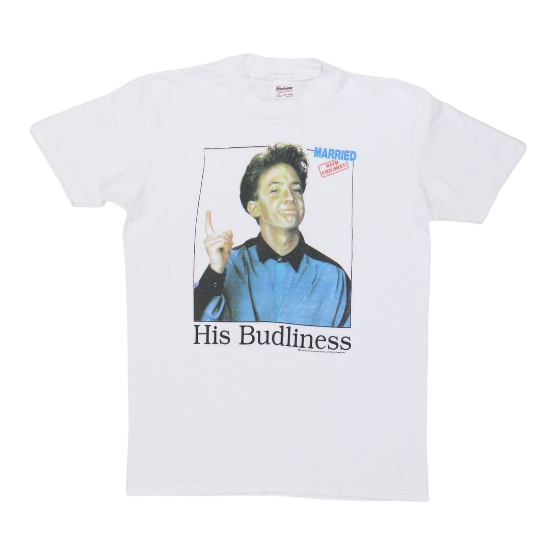 White 1987 Bud Bundy Married With Children Vintage Cotton T Shirt Medium (1 of 5)