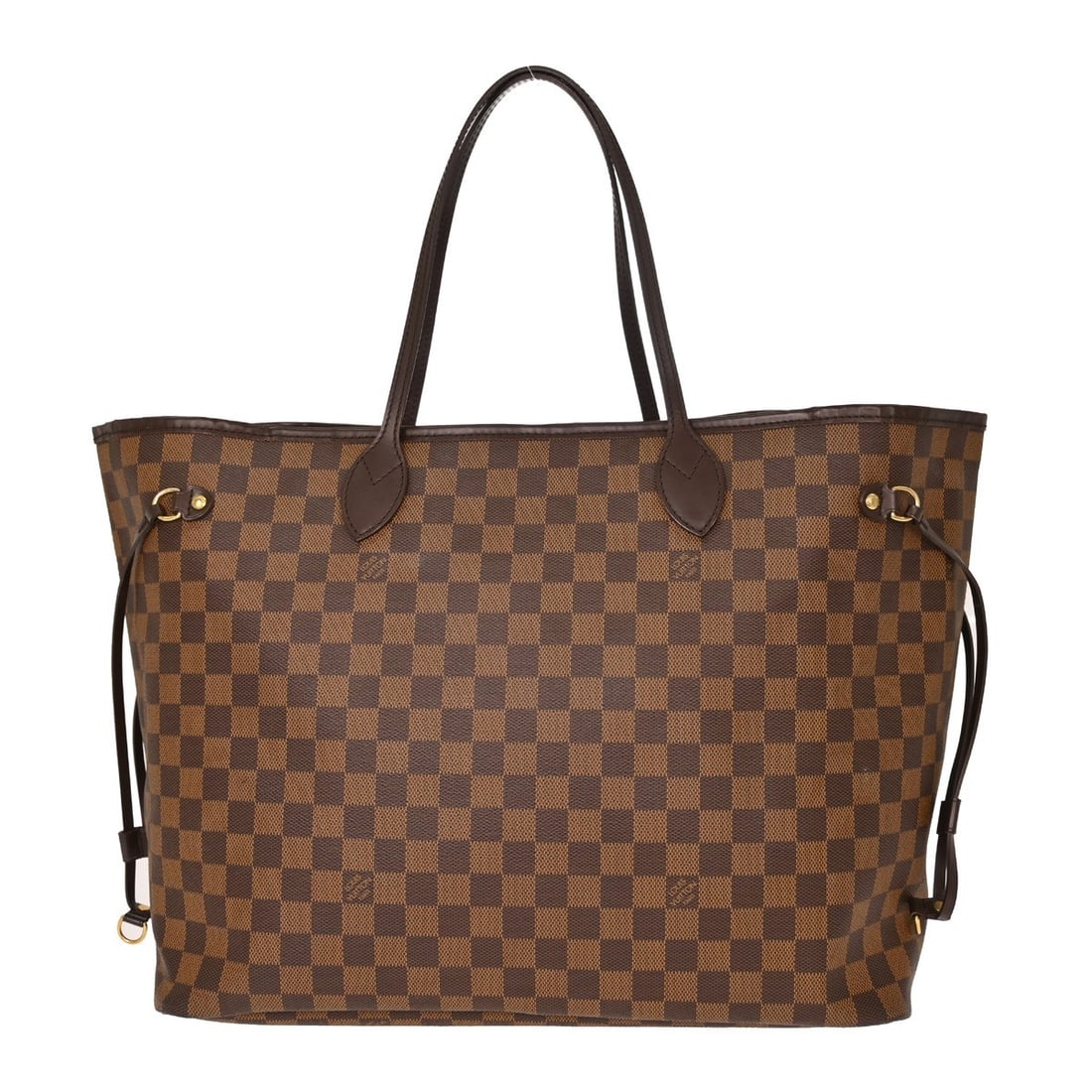 Louis Vuitton Neverfull GM Damier Ebene Canvas Tote Brown: Louis Vuitton Neverfull GM Damier Ebene Canvas Tote Brown Louis Vuitton Damier Ebene Neverfull GM tote bag in brown, featuring the Damier Ebene pattern and a large size profile. It has a hook and loop