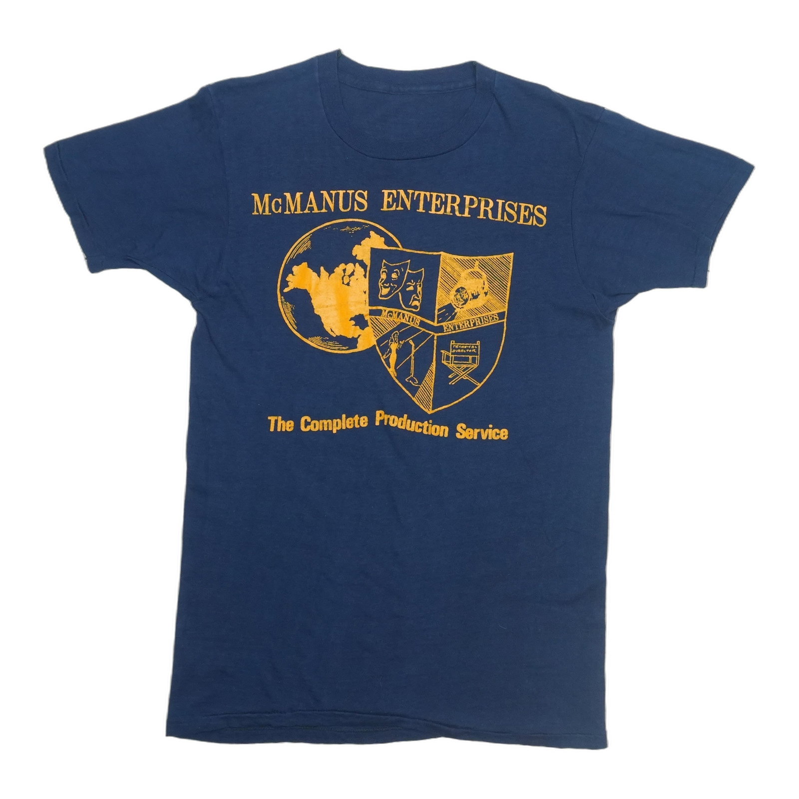 Blue Vintage 1980s Shirt by McManus Enterprises Complete Production Service (1 of 4)