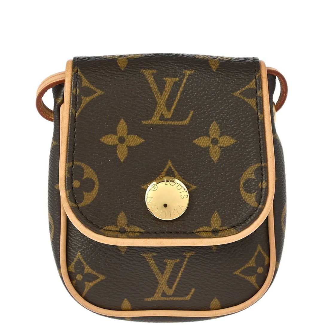 Louis Vuitton Pochette Cancun Mini Monogram Canvas Shoulder Pouch M60018: Louis Vuitton Pochette Cancun Mini Monogram Canvas Shoulder Pouch M60018 Louis Vuitton Monogram Pochette Cancun shoulder bag in brown Monogram Canvas with leather details. It features a button closure