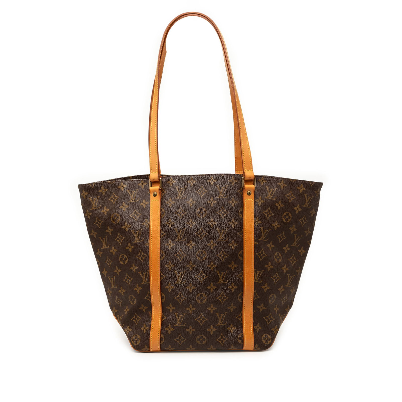 Louis Vuitton Sac Shopping Monogram Shoulder Tote Bag: Louis Vuitton Sac Shopping Monogram Shoulder Tote Bag Louis Vuitton Monogram Sac Shopping tote bag crafted with a monogram canvas body and vachetta leather trim. It features flat vachetta leather shou