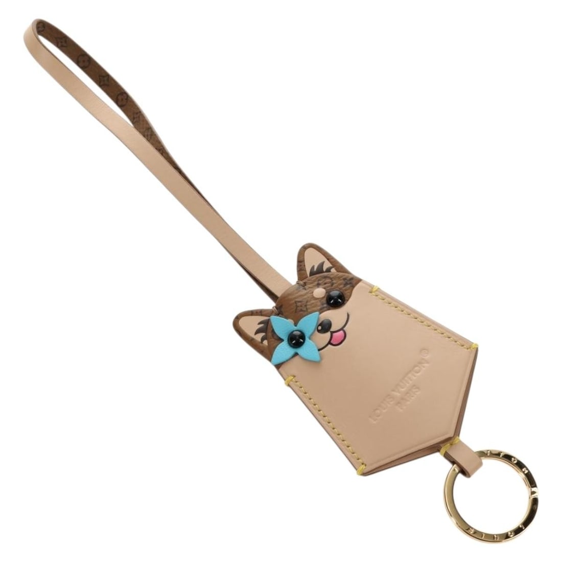 Louis Vuitton M02323 LV Dog Bag Charm Monogram Reverse Canvas: Louis Vuitton M02323 LV Dog Bag Charm Monogram Reverse Canvas Louis Vuitton Monogram Reverse bag charm in Monogram Reverse canvas, styled as a dog bag charm. It comes with the item box and is made in 