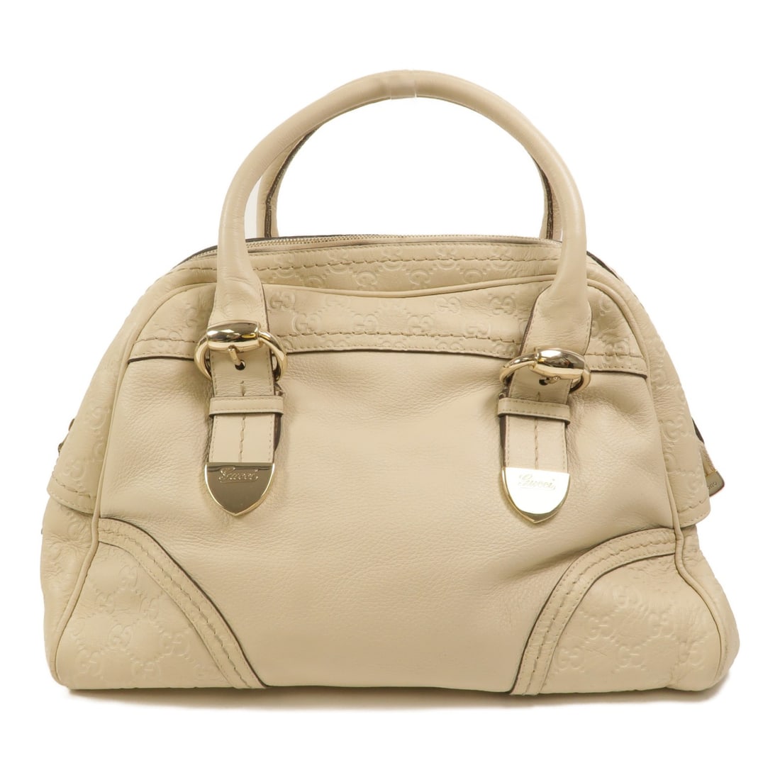 Gucci 181507 GG handbag beige calfskin leather women (1 of 17)
