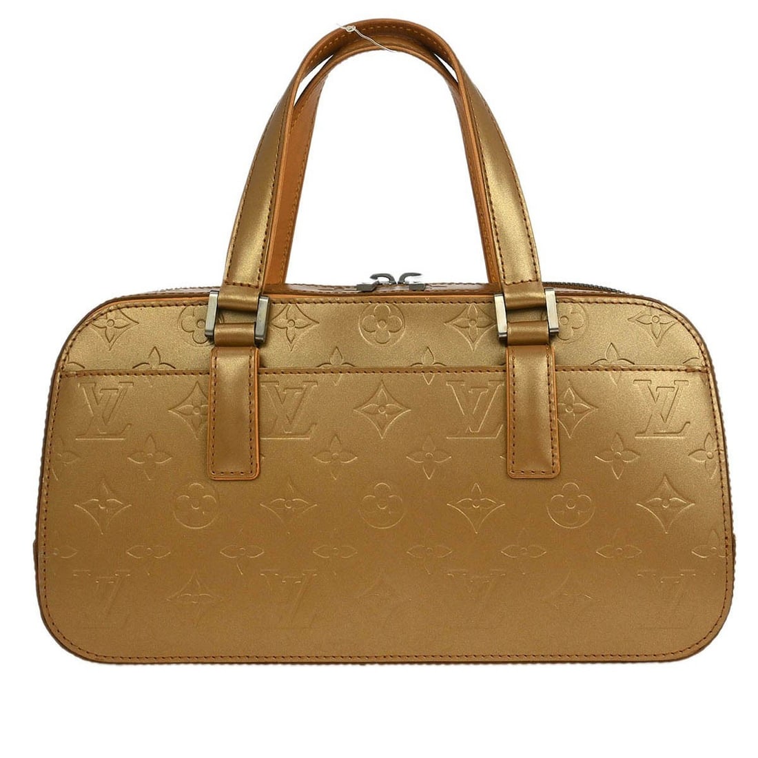 Louis Vuitton Shelton MM Gold Monogram Mat Top Handle Bag: Louis Vuitton Shelton MM Gold Monogram Mat Top Handle Bag Louis Vuitton Shelton MM top handle handbag in Umbre Monogram Mat leather with a gold and beige exterior. This medium handbag features double 