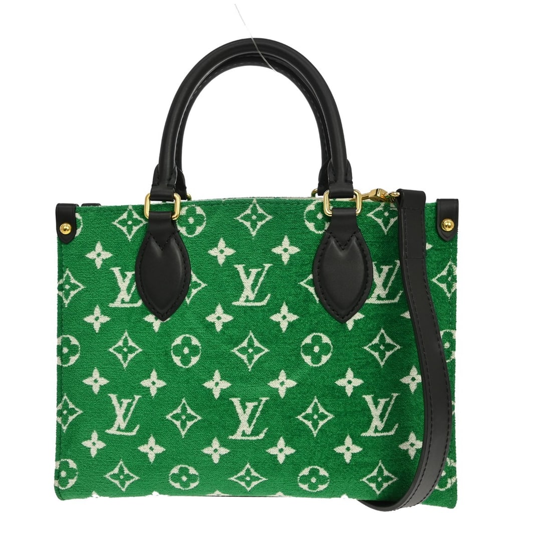 Louis Vuitton OnTheGo Tote Green Velvet Jacquard Monogram Bag: Louis Vuitton OnTheGo Tote Green Velvet Jacquard Monogram Bag Louis Vuitton OnTheGo Tote in green velvet with a Monogram jacquard design. Made in France, this women's tote is presented in very good co