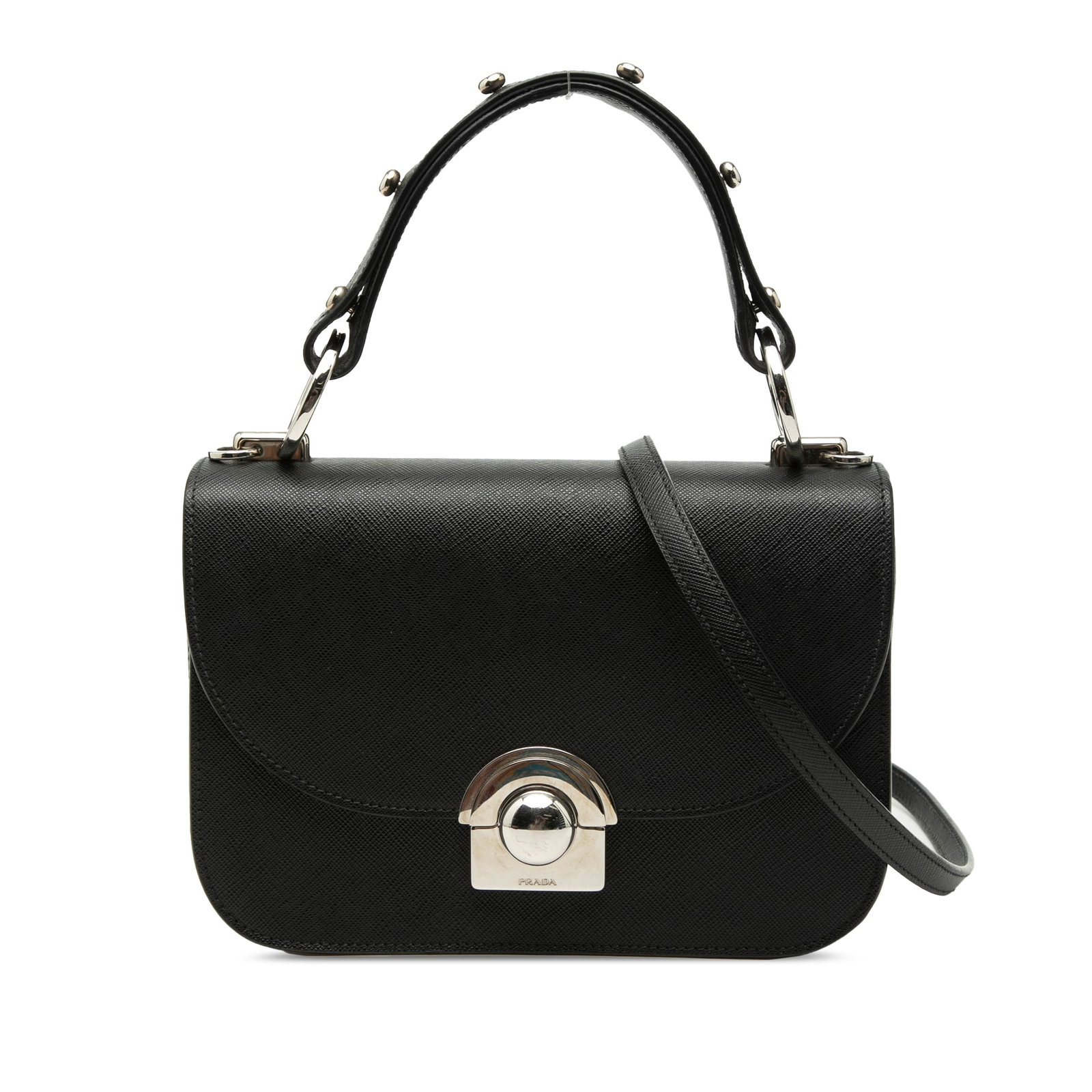 Prada black saffiano leather Arcade satchel (1 of 6)