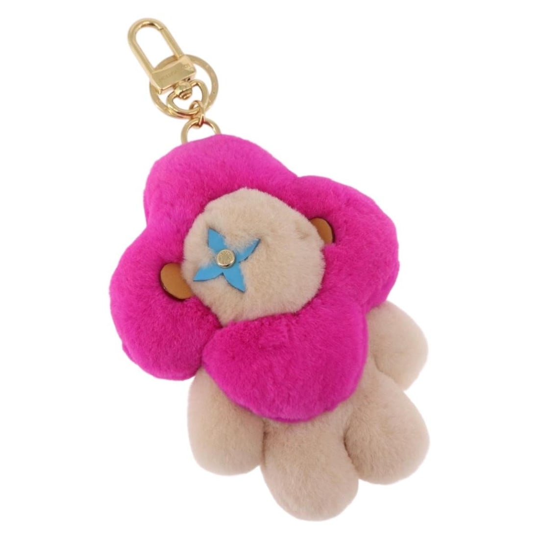 Louis Vuitton M00870 Fur Key Holder Pink Beige Vivienne Vison: Louis Vuitton M00870 Fur Key Holder Pink Beige Vivienne Vison Louis Vuitton Vivienne Vison Christmas key holder in pink and beige fur, made in Italy. This women's accessory comes with a dust bag and i
