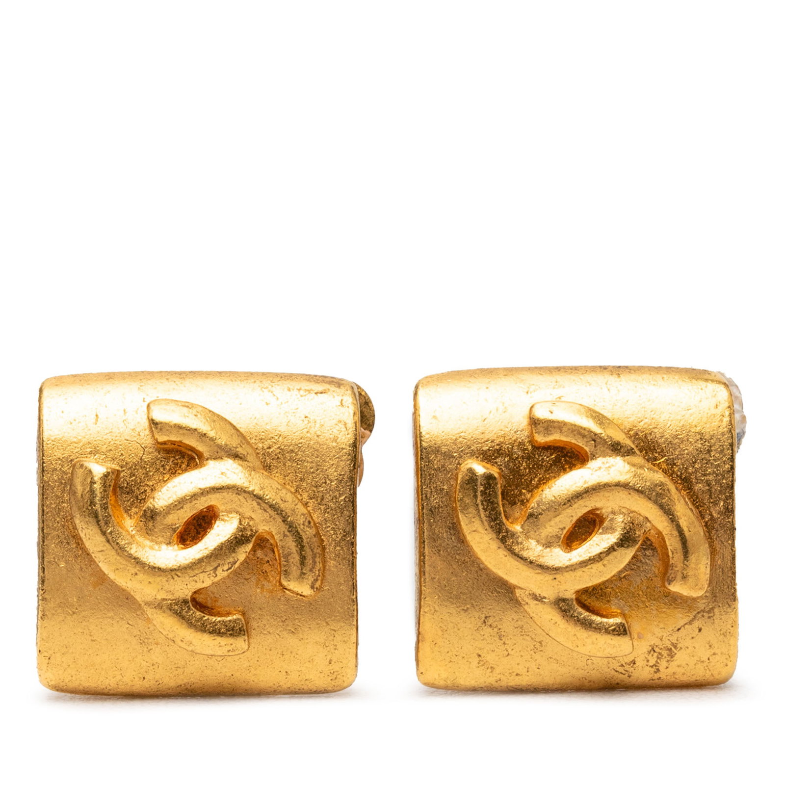 Chanel CC Clip On Earrings Gold Plated Faux Diamond: Chanel CC Clip On Earrings Gold Plated Faux Diamond Chanel CC clip-on earrings with a gold plated body and diamond detailing. Made in France, this costume jewelry pair features the iconic CC motif and