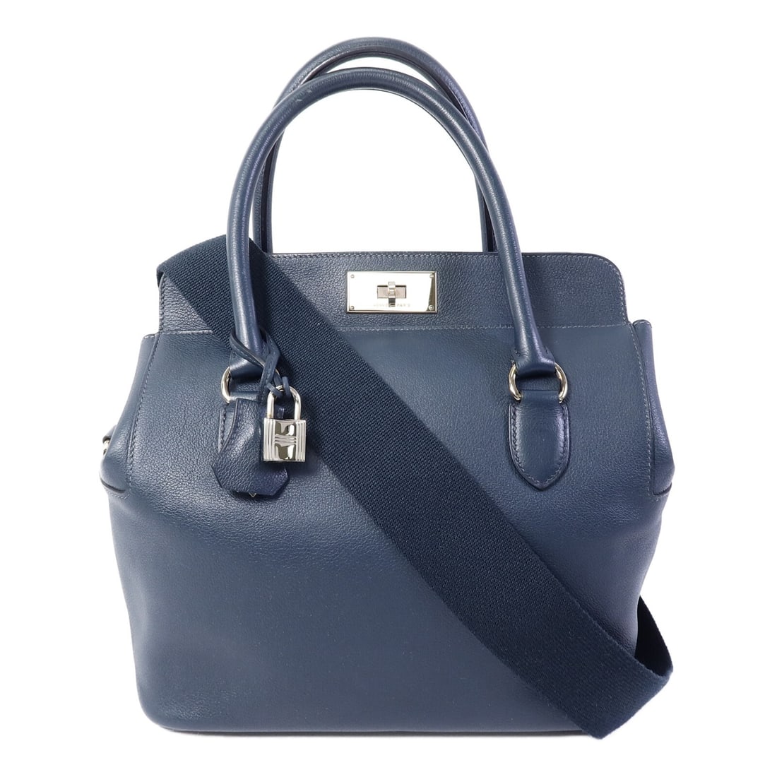 Hermes Toolbox 26 Evercolor Calfskin 2 Way Shoulder Bag Bleu Ocean PHW (1 of 17)