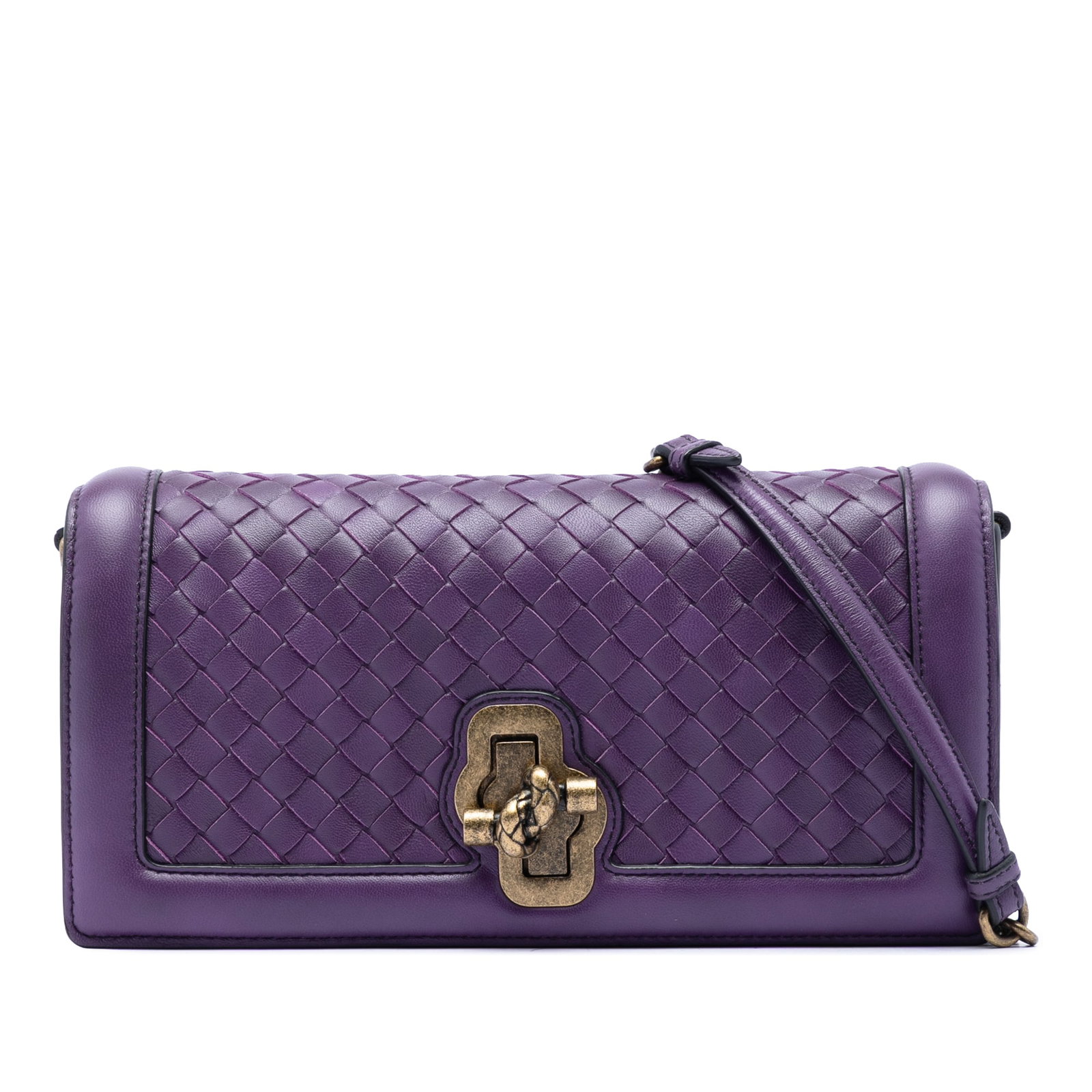 Purple leather crossbody Bottega Veneta Olimpia Knot Intrecciato (1 of 6)