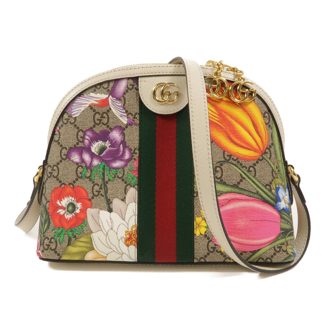 Gucci Ophidia GG 499621 womens shoulder bag coated canvas white multicolor (1 of 15)