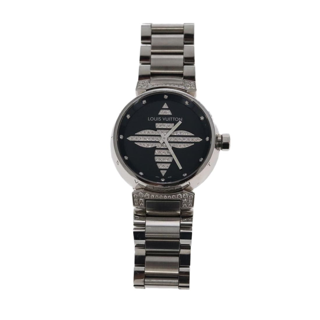 Louis Vuitton Q121F Tambour Forever women's stainless wristwatch: Louis Vuitton Q121F Tambour Forever women's stainless wristwatch Louis Vuitton Tambour Forever Q121F women's wristwatch in silver-tone stainless steel, made in Switzerland. The watch comes with an ite