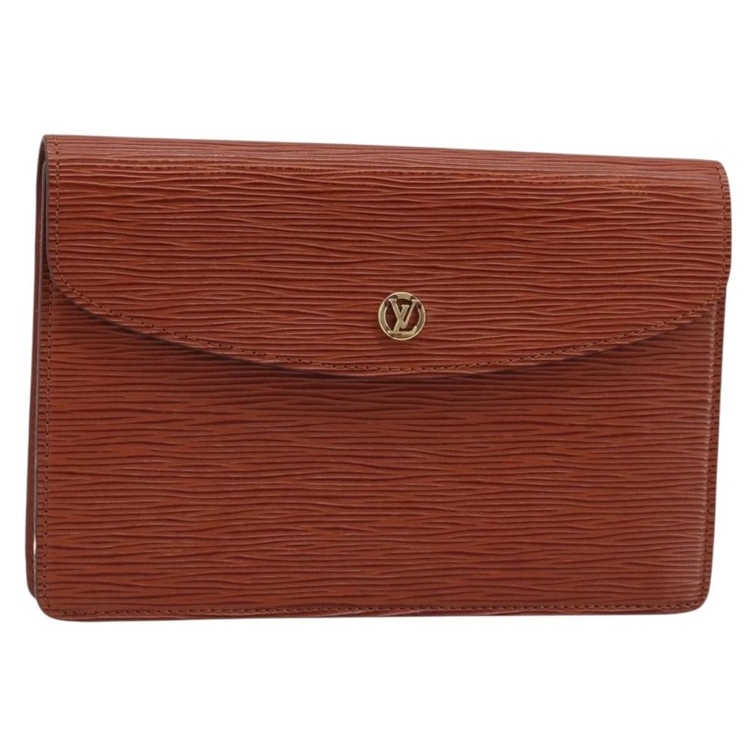 Louis Vuitton Montaigne 23 Brown Epi Leather Women's Clutch Handbag M52663: Louis Vuitton Montaigne 23 Brown Epi Leather Women's Clutch Handbag M52663 This Louis Vuitton Epi Montaigne 23 clutch bag features a brown Epi leather exterior and is designed for women. Made in Franc