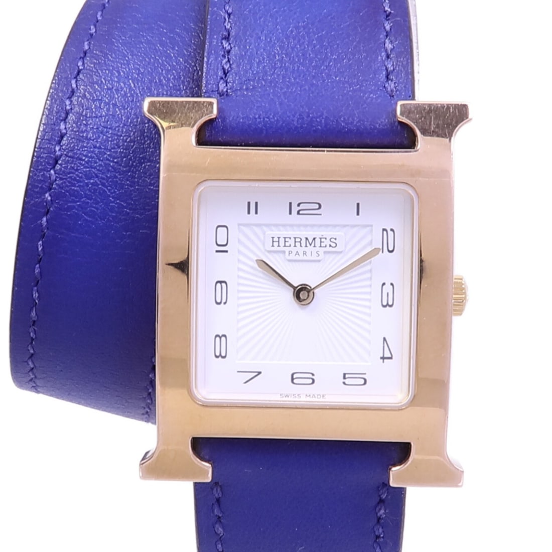 Hermes HH1.501E H Watch ladies quartz wristwatch stainless steel white: Hermes HH1.501E H Watch ladies quartz wristwatch stainless steel white Hermes H Watch model HH1.501E for women with a quartz movement and stainless steel construction. This wristwatch features a white