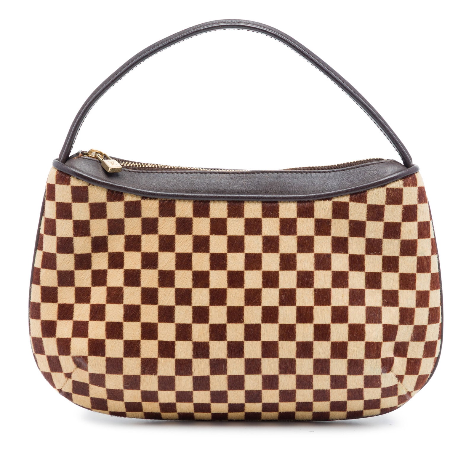 Louis Vuitton Damier Sauvage Tigre pony hair handbag: Louis Vuitton Damier Sauvage Tigre pony hair handbag Louis Vuitton Damier Sauvage Tigre bag featuring a pony hair body, a flat leather handle, a top zip closure, and an interior slip pocket. Condition