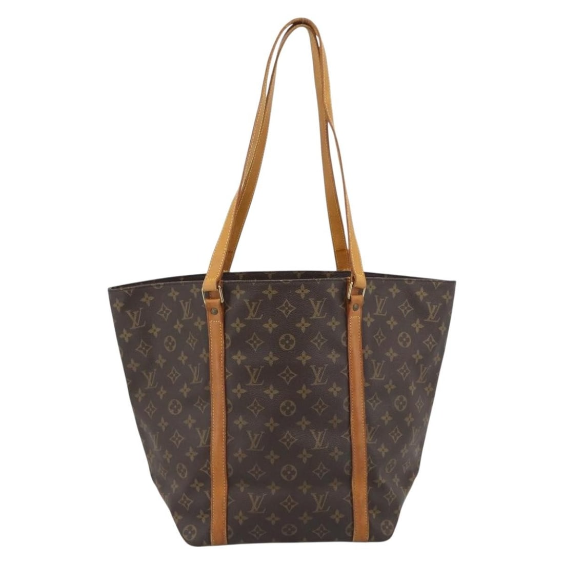 Louis Vuitton Shopping Sac Monogram Canvas Shoulder Bag: Louis Vuitton Shopping Sac Monogram Canvas Shoulder Bag A Louis Vuitton Shopping Sac handbag in brown monogram canvas, made for women and crafted in France. The bag is described as being in fair condi