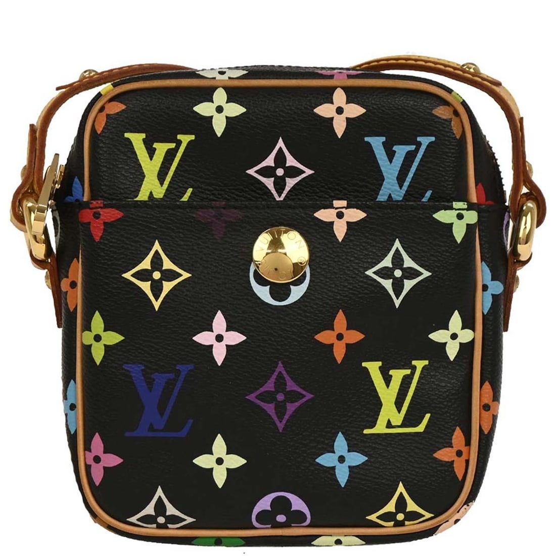Louis Vuitton Multicolor Rift Crossbody Bag Black Monogram M40056: Louis Vuitton Multicolor Rift Crossbody Bag Black Monogram M40056 Louis Vuitton Rift shoulder bag in black Monogram Multicolor canvas with leather trim. This small crossbody style features a zip closu