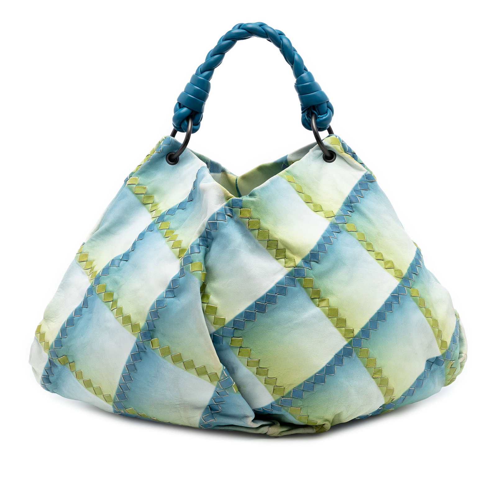 Bottega Veneta Aquilone Fortune Cookie Hobo Blue Nappa Leather (1 of 6)