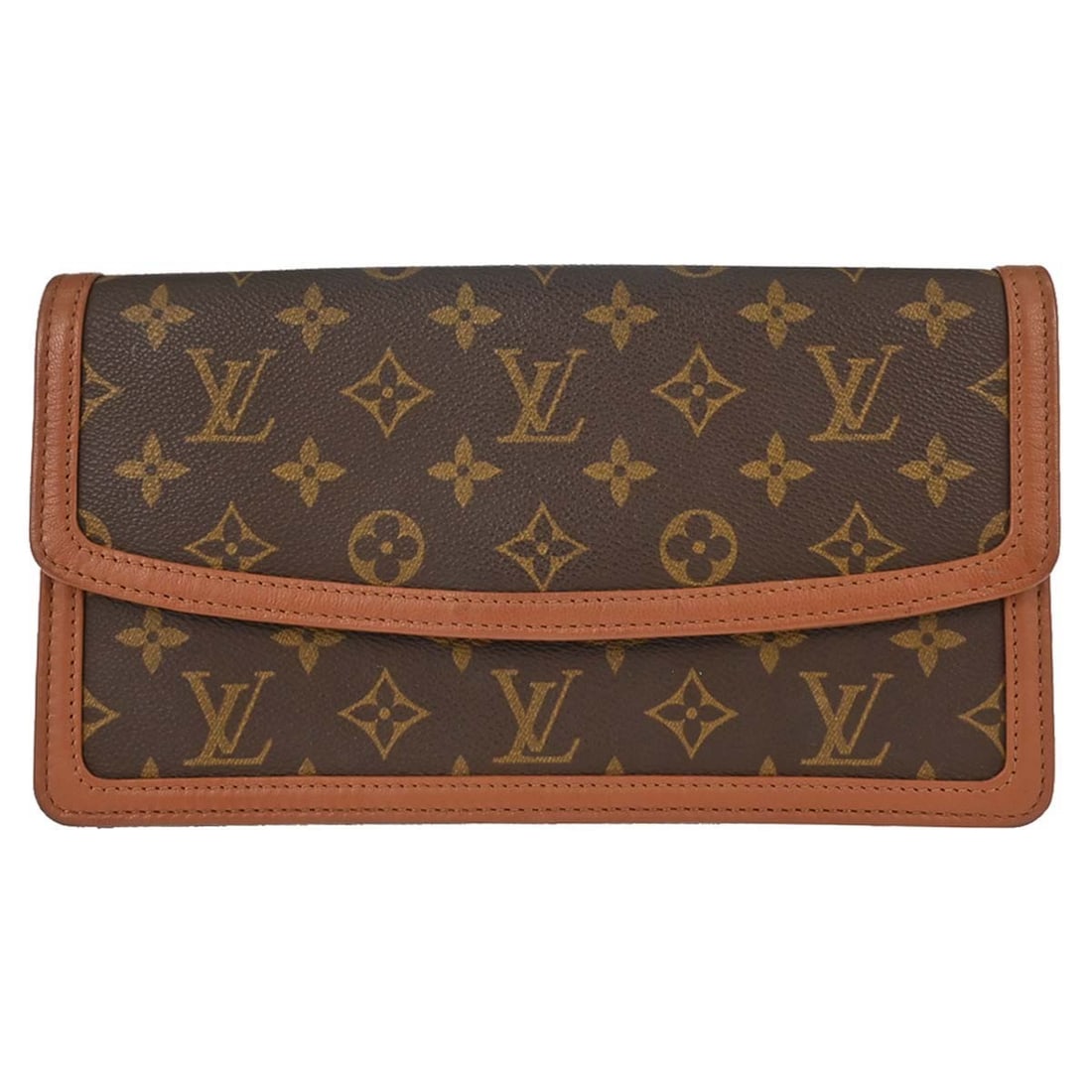 Louis Vuitton Pochette Dame PM Monogram Canvas Clutch M51812: Louis Vuitton Pochette Dame PM Monogram Canvas Clutch M51812 Louis Vuitton Pochette Dame PM clutch bag in Monogram canvas and leather, made in France. It features a push lock closure, gold-tone hardwa