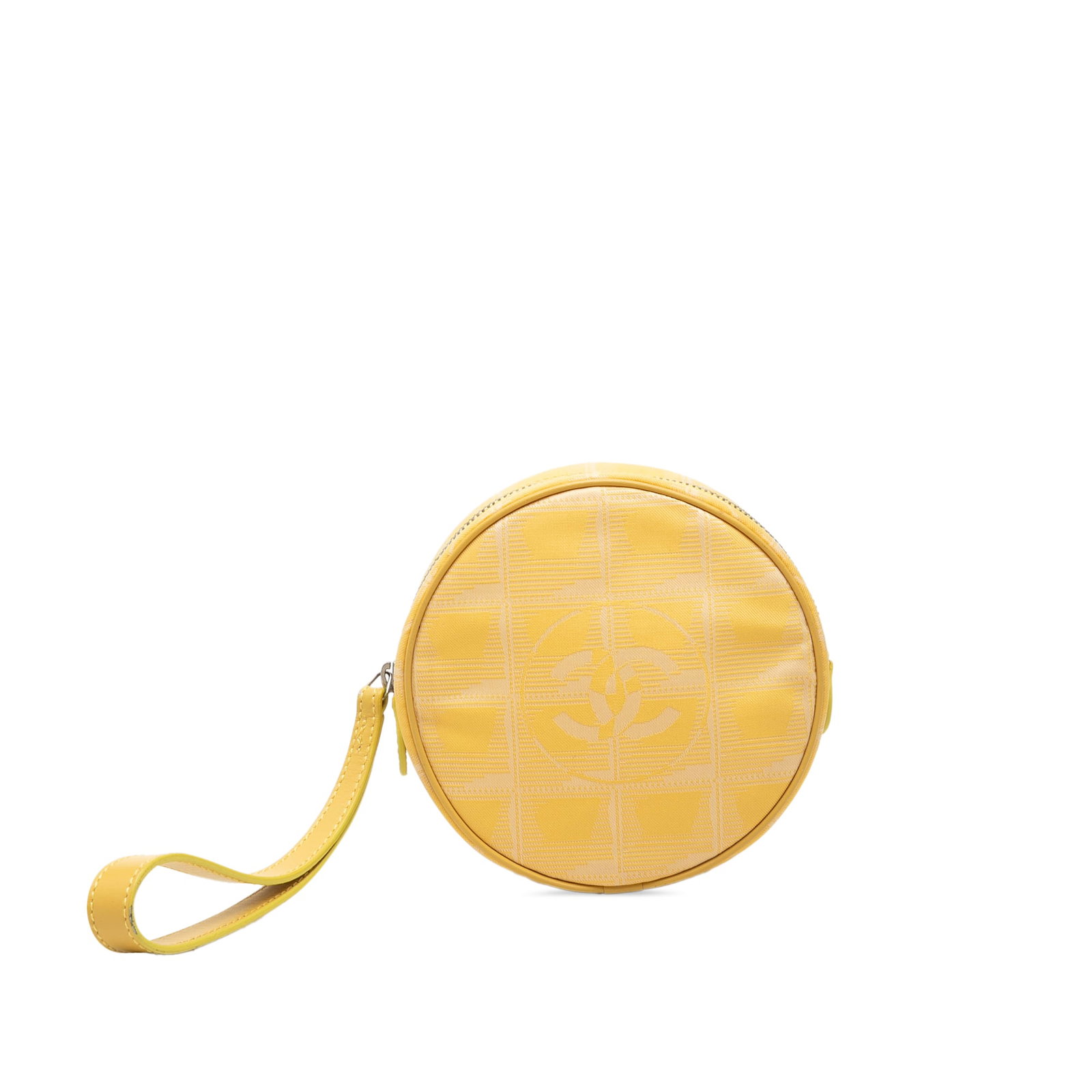 Chanel New Travel Line Round Coin Pouch Yellow Nylon (1 of 6)