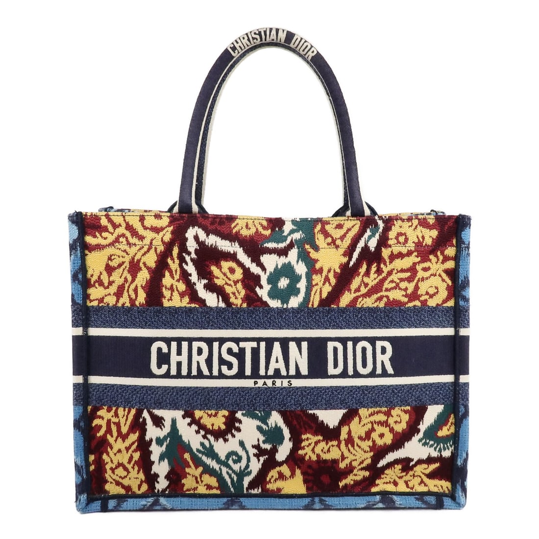 Dior CD Book Tote Medium Blue Canvas Handbag: Dior CD Book Tote Medium Blue Canvas Handbag Christian Dior CD Book Tote medium handbag in blue canvas. Made in France, this women's tote features the signature Book Tote silhouette and includes stora