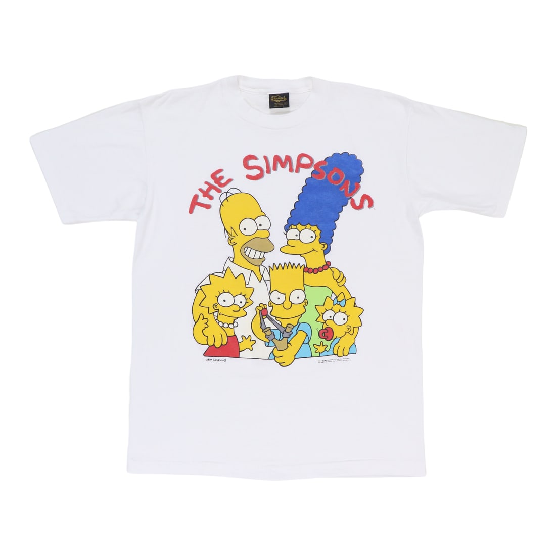 Vintage 1989 The Simpsons White Cotton T Shirt XL (1 of 5)