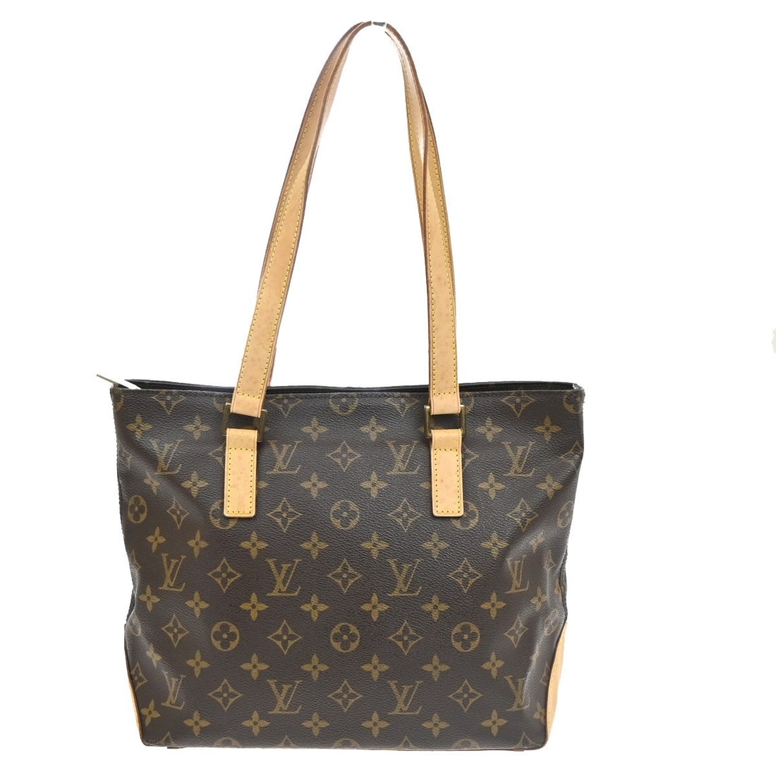 Louis Vuitton Cabas Mezzo Brown Canvas Tote Bag: Louis Vuitton Cabas Mezzo Brown Canvas Tote Bag Louis Vuitton Cabas Mezzo tote bag in brown monogram canvas. This women's bag is made in France and is presented in fair condition, showing scuffs, dirt