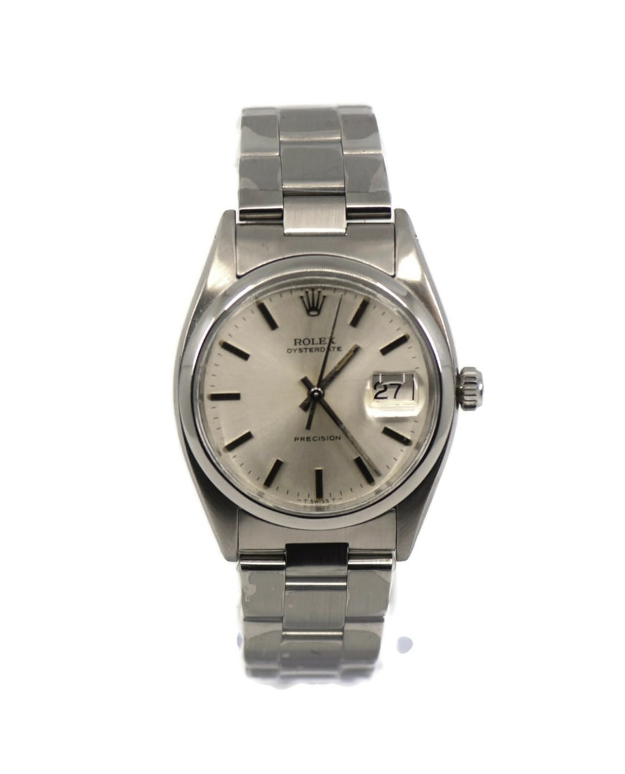 Rolex Oyster Date Precision Stainless Steel Watch Ref 6494 34mm Mechanical: Rolex Oyster Date Precision Stainless Steel Watch Ref 6494 34mm Mechanical This Rolex Oyster Date Precision watch features a classic stainless steel case and band, making it a timeless addition to any