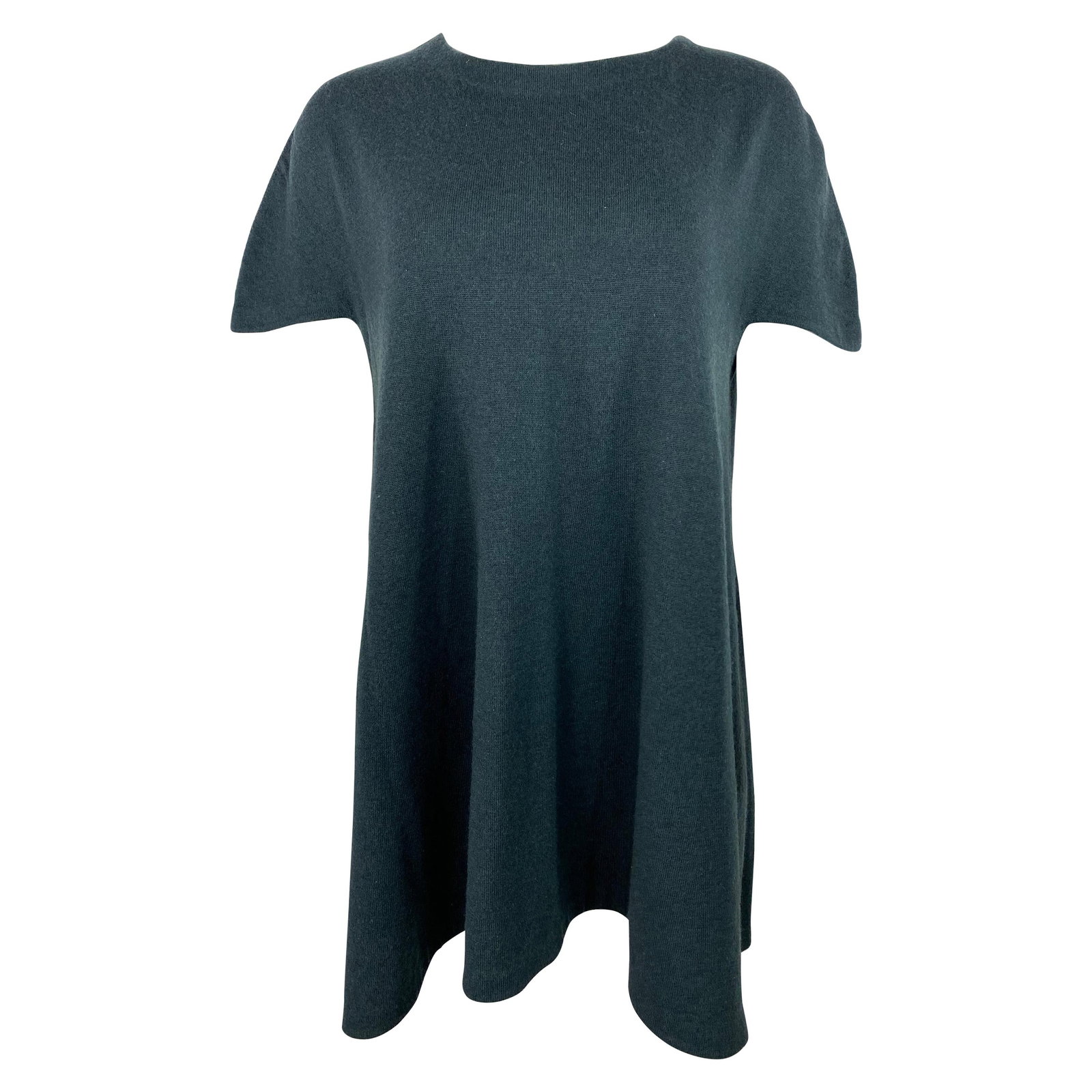 Balenciaga Wool Mini Dress Navy Knit Short Sleeve EU 40: Balenciaga Wool Mini Dress Navy Knit Short Sleeve EU 40 Vintage Balenciaga mini dress in navy knit, made of wool with a crew neckline, short sleeves, and mini length. The piece is from the late 20th c
