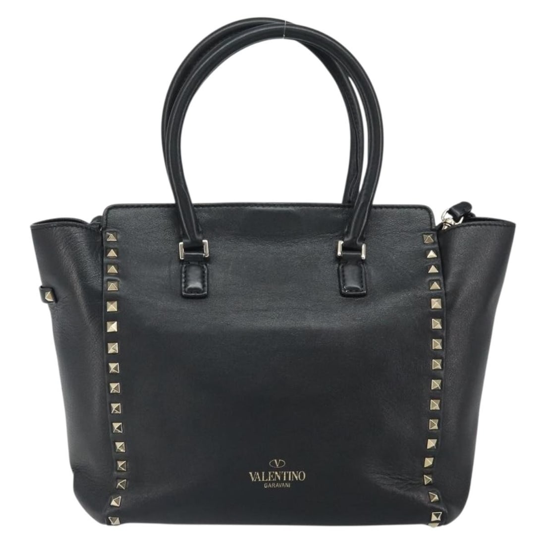 Black Leather Valentino Garavani Rockstud Soft Tote Bag 26cm (1 of 18)