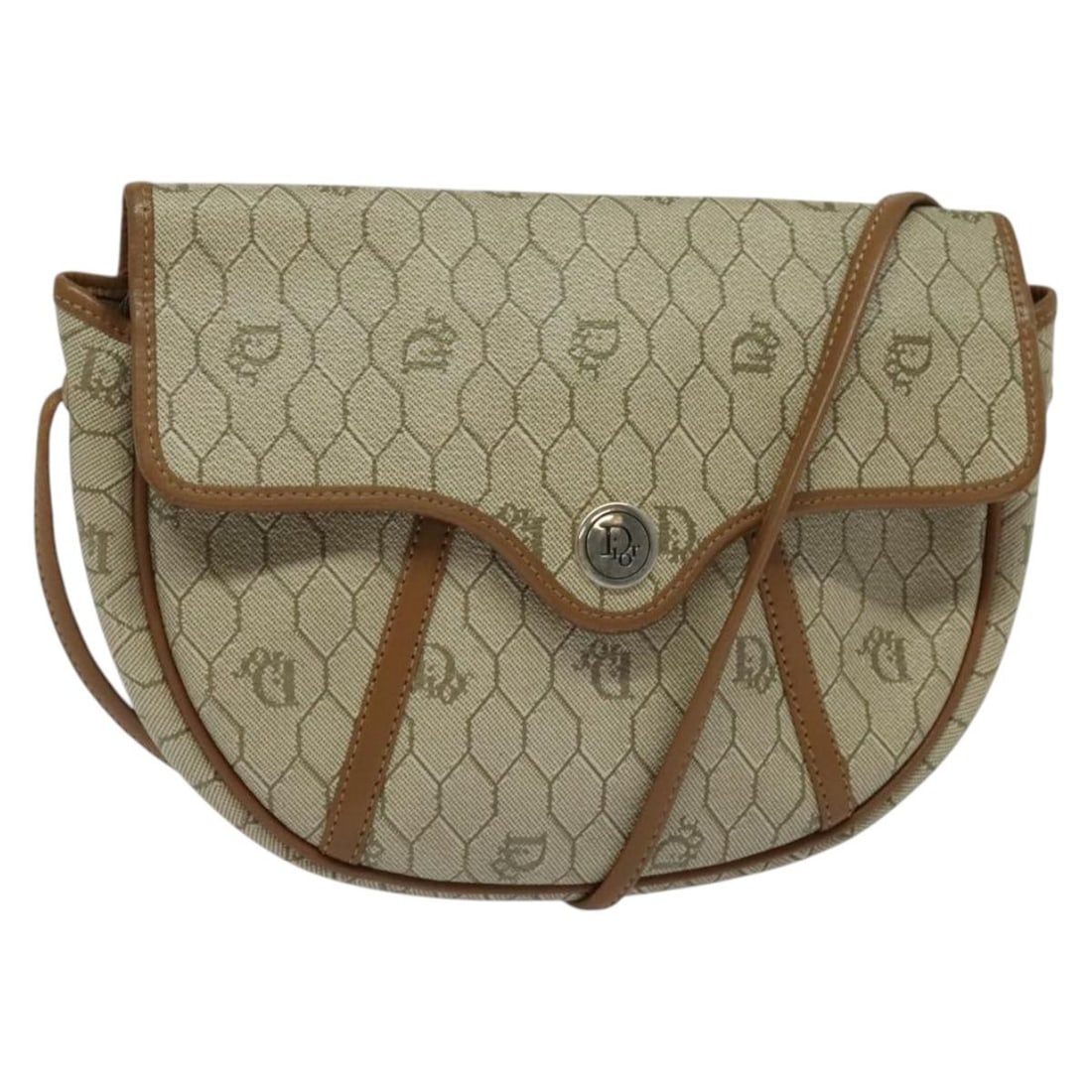 Christian Dior Vintage Honeycomb Beige Canvas Shoulder Bag: Christian Dior Vintage Honeycomb Beige Canvas Shoulder Bag This Christian Dior vintage Honeycomb shoulder bag is crafted from beige canvas and features a classic design. The bag includes a shoulder
