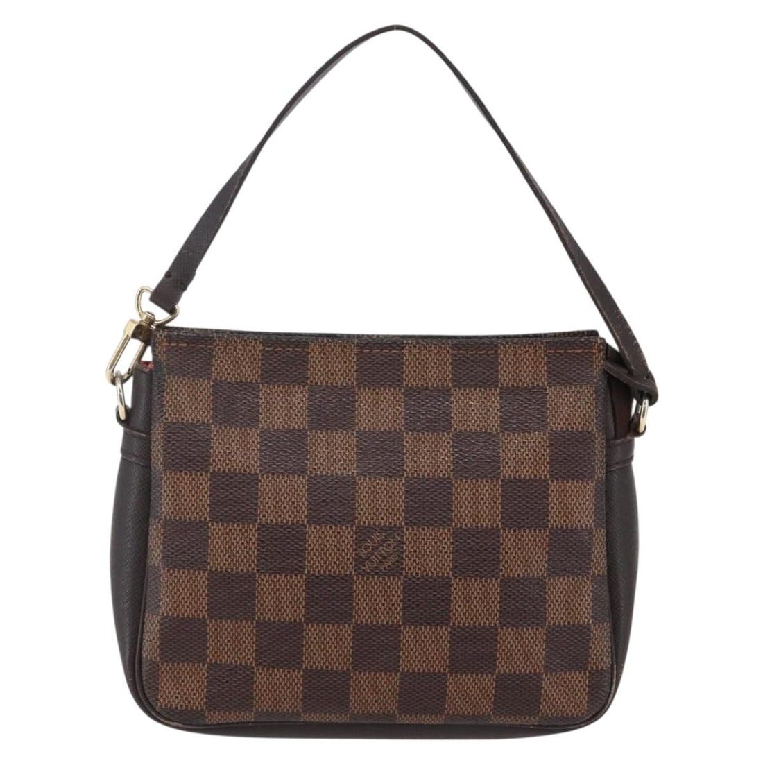 Louis Vuitton Damier Canvas Trousse Makeup Pouch Brown France: Louis Vuitton Damier Canvas Trousse Makeup Pouch Brown France This Louis Vuitton Trousse Make Up Bag features the classic Damier canvas in brown, designed for women. The bag shows signs of wear,