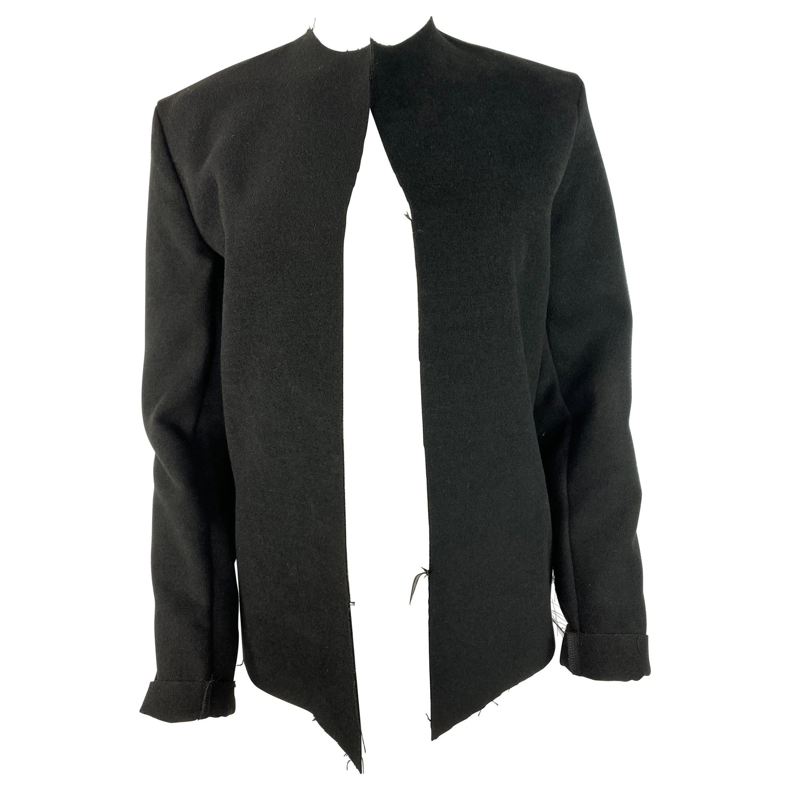 Small Black White Jacket with Painted Back Detail: Small Black White Jacket with Painted Back Detail Black and white blazer jacket in size S with no closure and a painted detail on the back. The piece is from the 21st Century and is listed in excellen