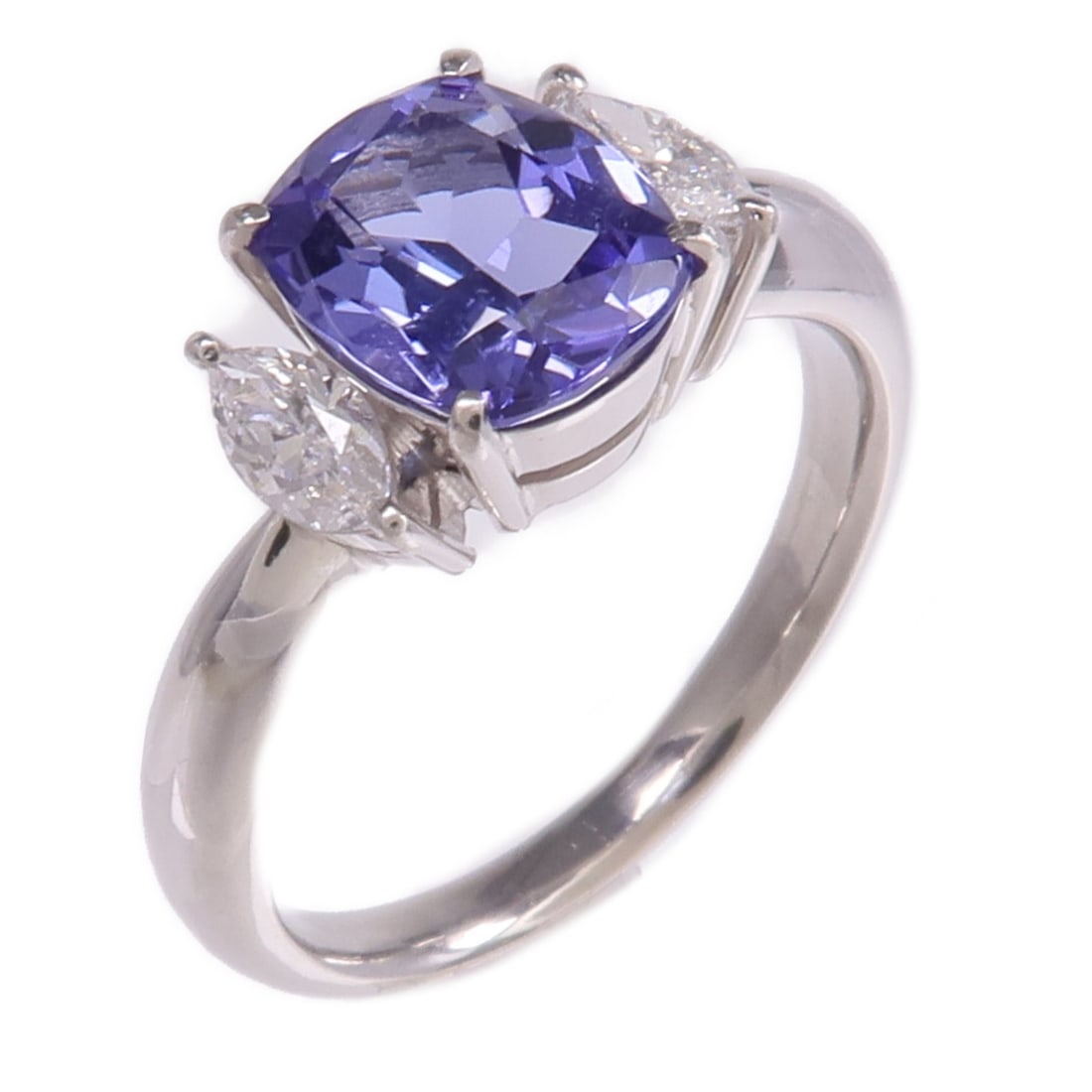 Pt900 Platinum Tanzanite Diamond Ring JEWELRY US 7.25 (1 of 9)
