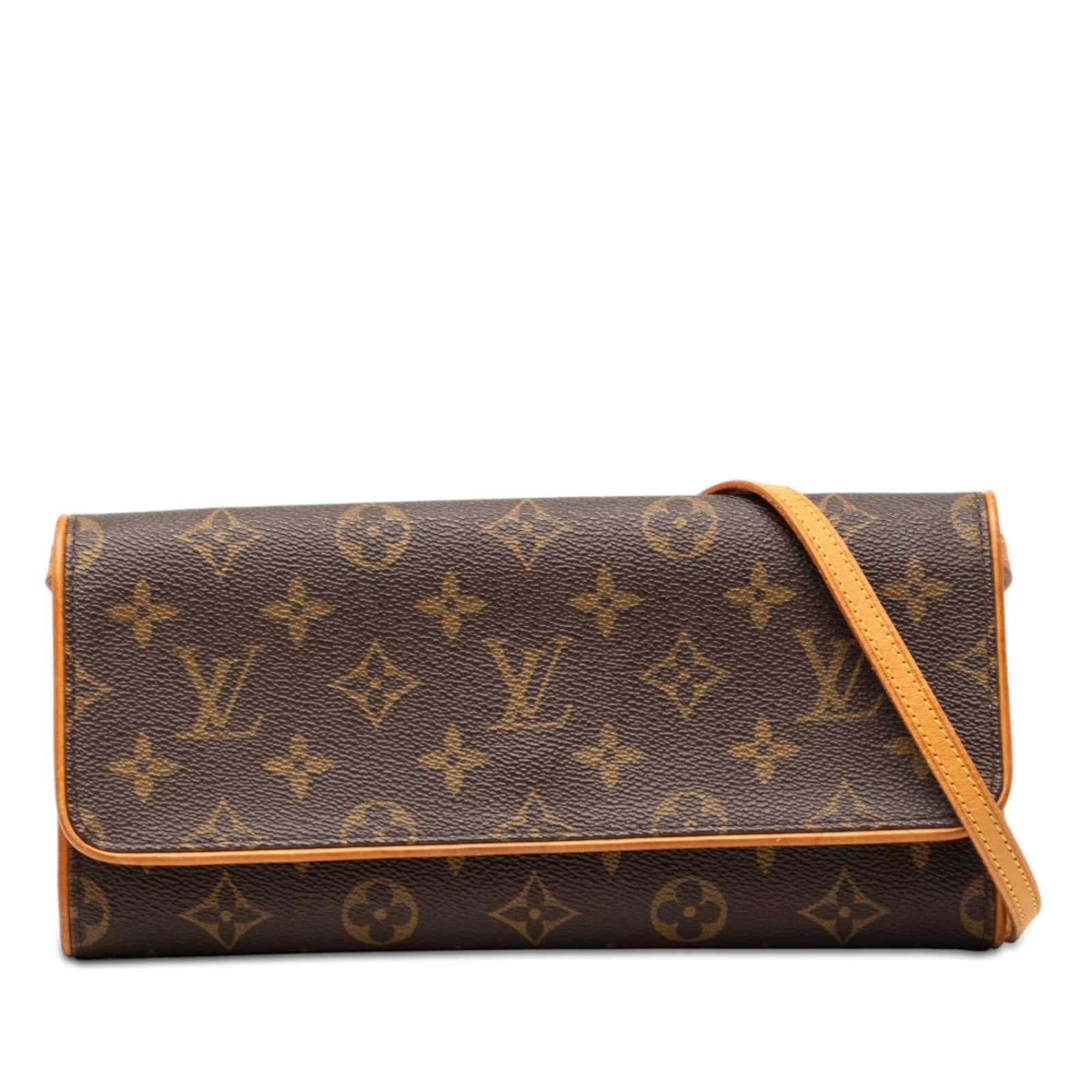 Louis Vuitton Pochette Twin GM Monogram Canvas Shoulder Bag: Louis Vuitton Pochette Twin GM Monogram Canvas Shoulder Bag Louis Vuitton Monogram Pochette Twin GM shoulder bag with a monogram canvas body, flat vachetta leather strap, front flap with magnetic snap