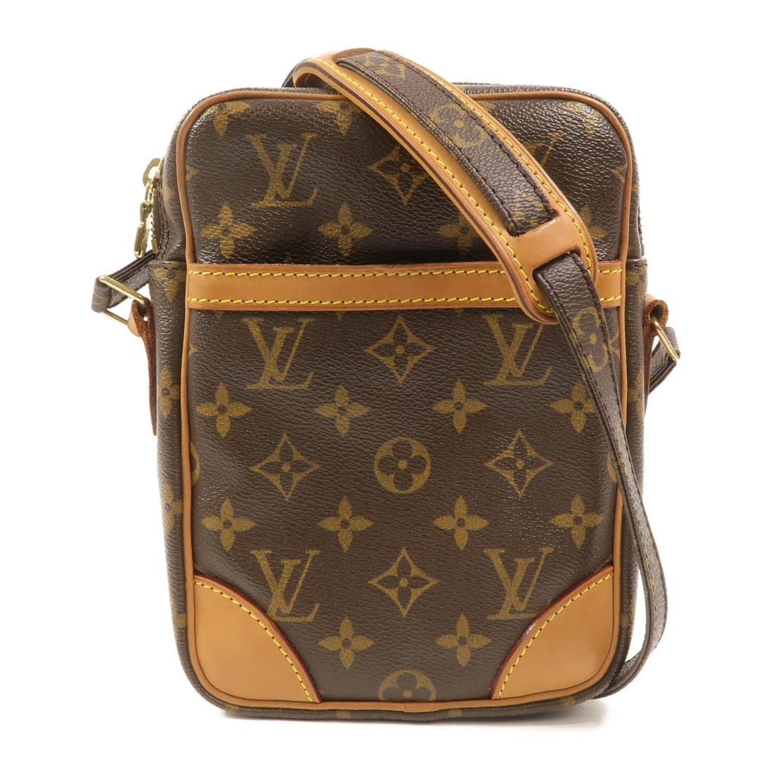 Louis Vuitton Danube M45266 Monogram Shoulder Bag Brown: Louis Vuitton Danube M45266 Monogram Shoulder Bag Brown Louis Vuitton Danube shoulder bag in brown Monogram and PVC coated canvas. It features a shoulder strap with an adjustable length of 115 - 135 c