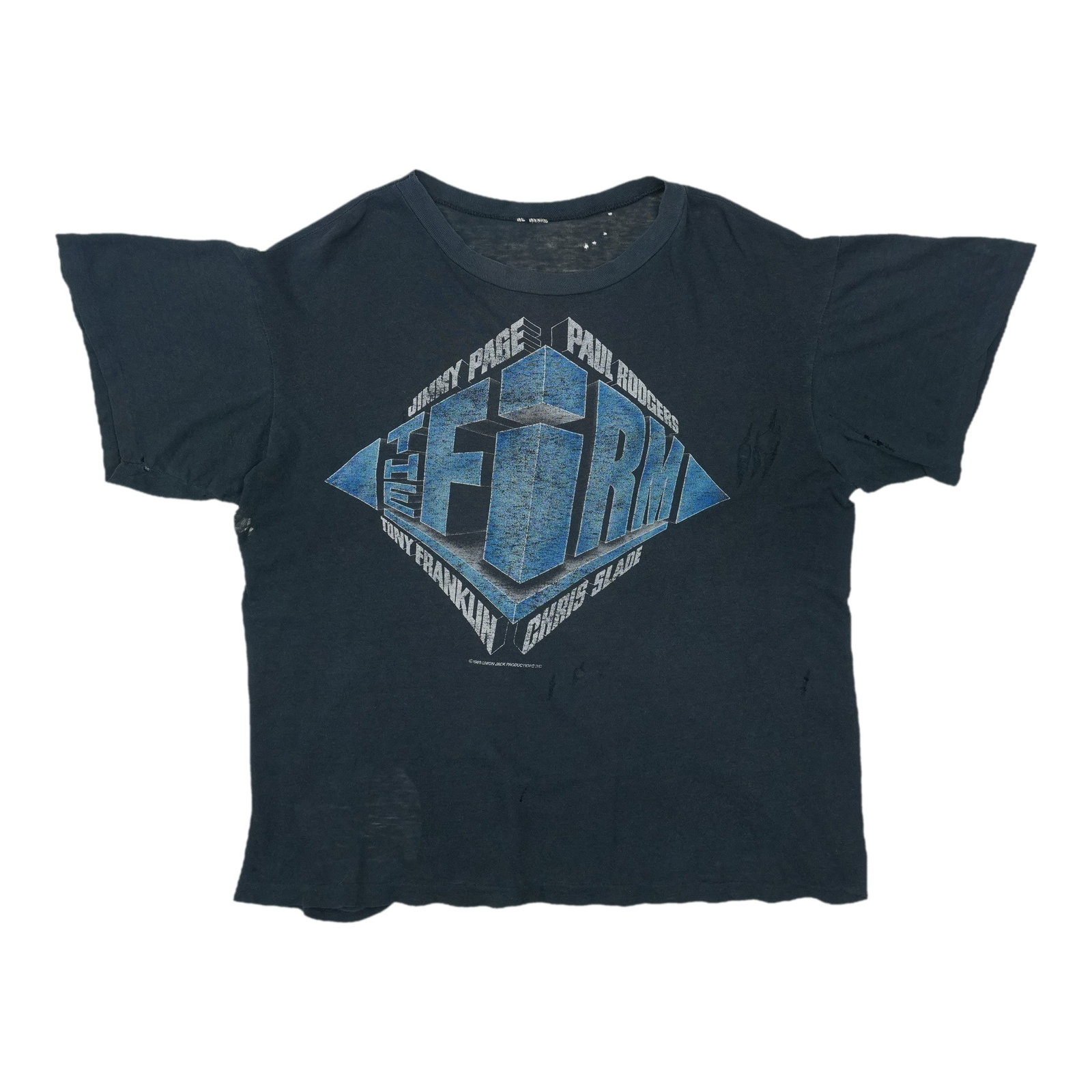 Black 1985 The Firm Tour T Shirt USA Vintage: Black 1985 The Firm Tour T Shirt USA Vintage Authentic vintage 1985 The Firm USA Tour shirt from the 1980s. This original single-stitch shirt is not a modern reproduction. It is in worn condition with