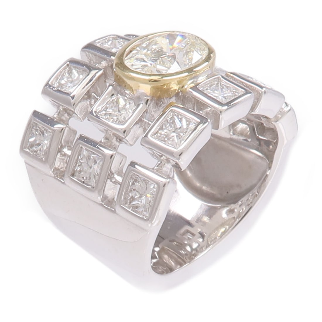 18K Yellow White Gold Diamond Ring JEWELRY US 4.5 (1 of 7)
