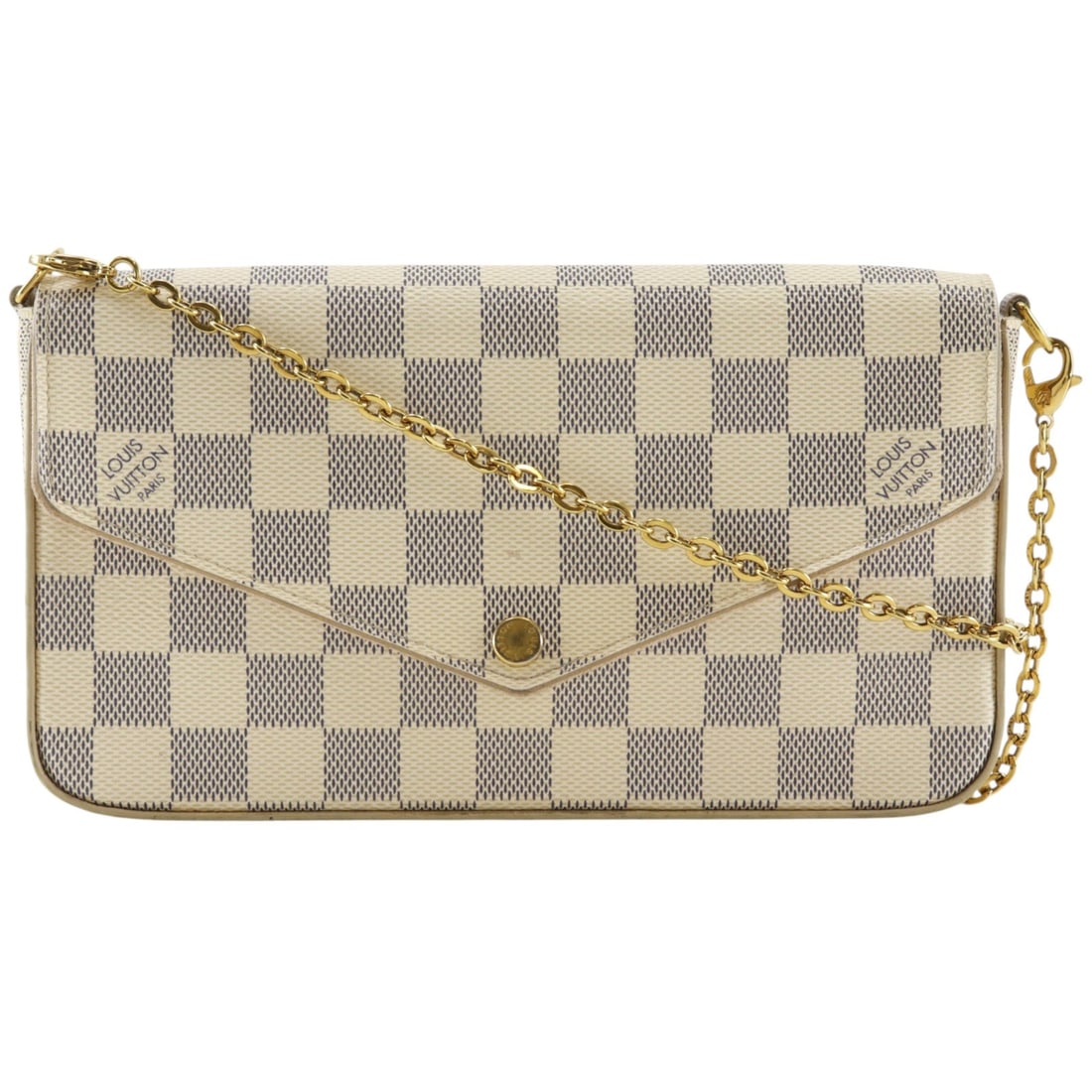 Louis Vuitton Pochette Felicie white canvas shoulder bag: Louis Vuitton Pochette Felicie white canvas shoulder bag Louis Vuitton Pochette Felicie in white canvas. This women's bag is made in France and is presented in good condition, showing light marks, lig